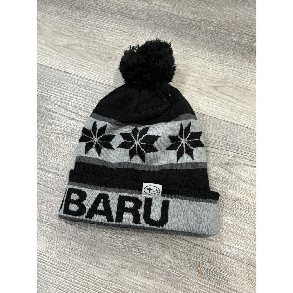Subaru Logo Star Beanie Cap Hat black gray
